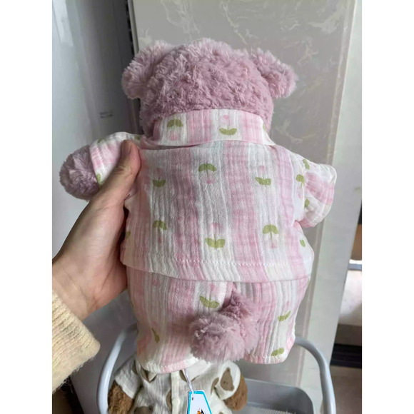 Bartholomew bear cute clothes outfits - Pink stripe sleepwear(medium) - Picture 3 of 3